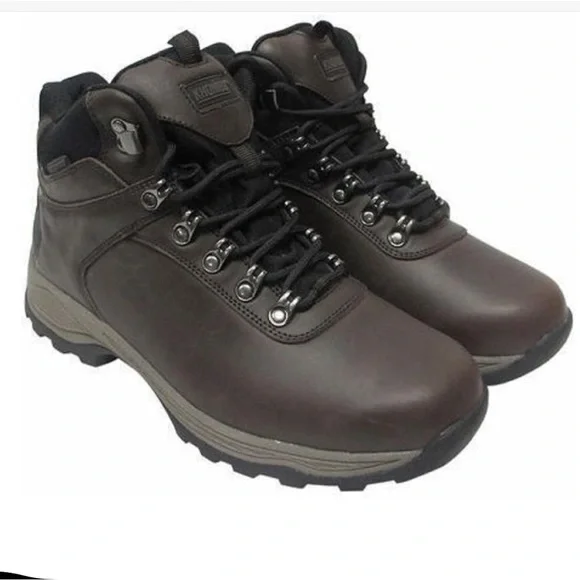 Khombu Brown Hiking Boots with Rugged Sole and Padded Collar - Picture 1 of 3